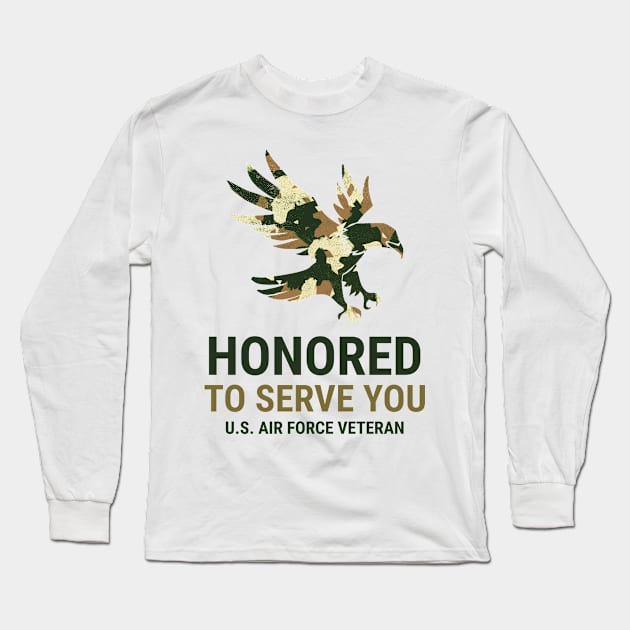 Honored To Serve You US AIR FORCE VETERA Long Sleeve T-Shirt by Ken Adams Store